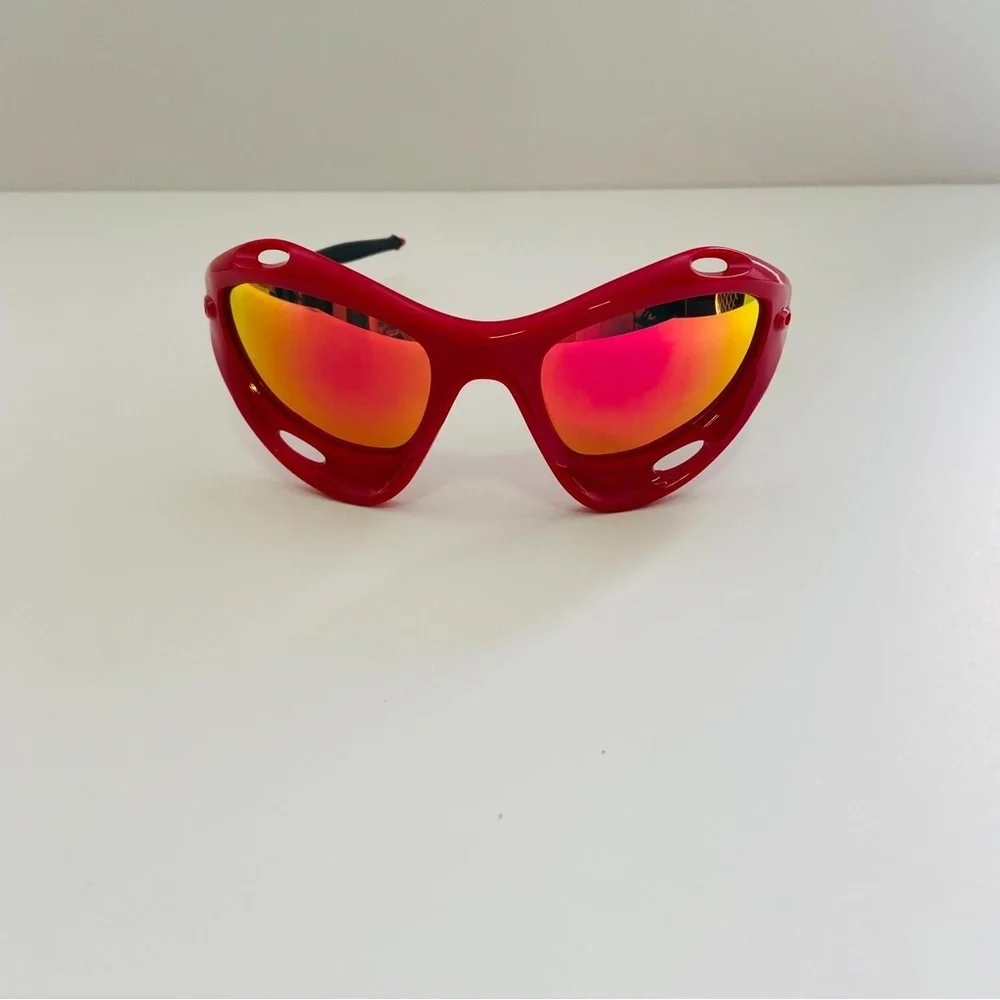 Steampunk chunky futuristic racing Running Fashion Sunglasses Glasses Red